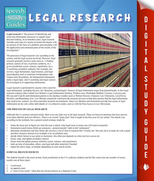 Produktbild: Legal Research (Speedy Study Guide)