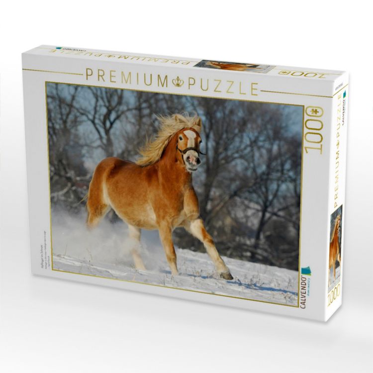 Produktbild: CALVENDO Puzzle Haflinger im Schnee | 1000 Teile Lege-Gr&ouml;&szlig;e 64x48cm Foto-Puzzle f&uuml;r gl&uuml;ckliche Stunden