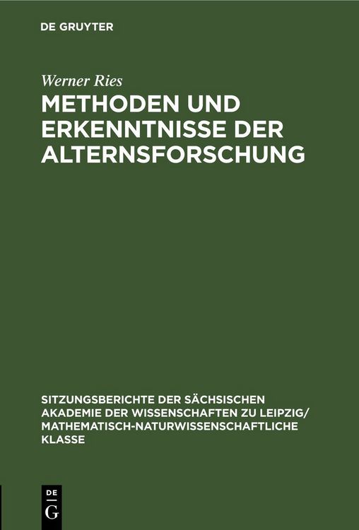 Produktbild: Methoden und Erkenntnisse der Alternsforschung