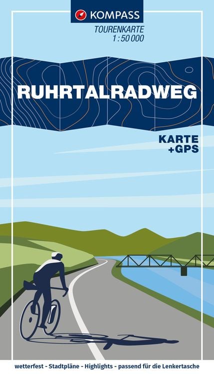 Produktbild: KOMPASS Fahrrad-Tourenkarte Ruhrtalradweg 1:50.000
