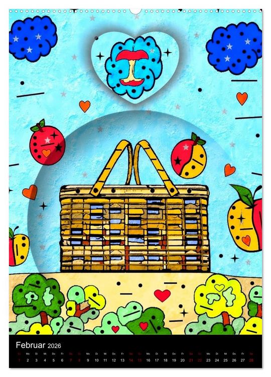 Produktbild: Die verr&uuml;ckte Welt der Popart von Nico Bielow (hochwertiger Premium Wandkalender 2026 DIN A2 hoch), Kunstdruck in Hochglanz