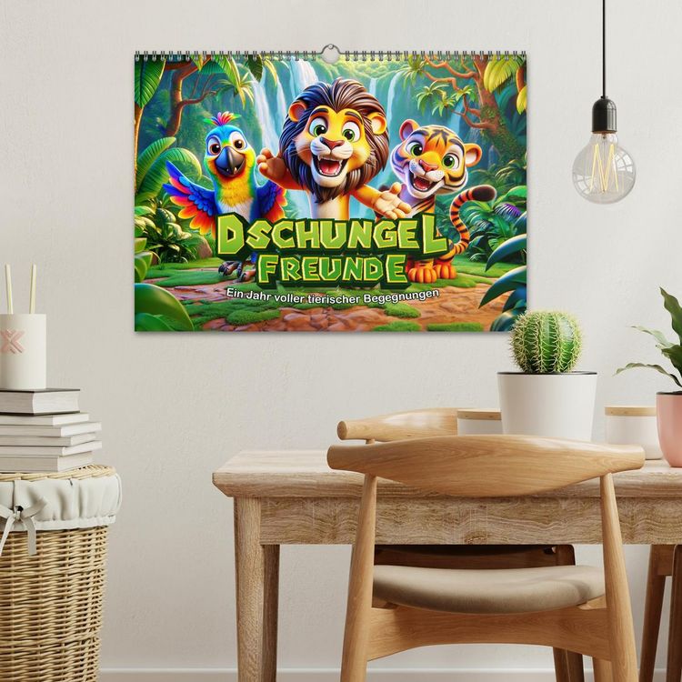 Produktbild: Dschungel-Freunde: Ein Jahr voller tierischer Begegnungen (Wandkalender 2026 DIN A3 quer), CALVENDO Monatskalender