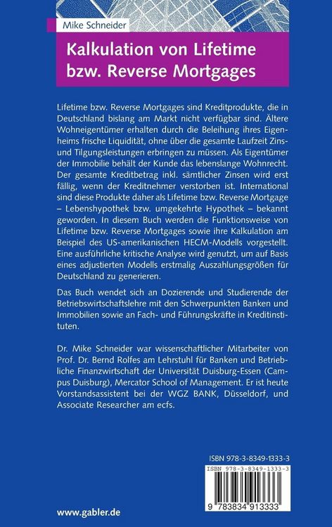 Produktbild: Kalkulation von Lifetime bzw. Reverse Mortgages