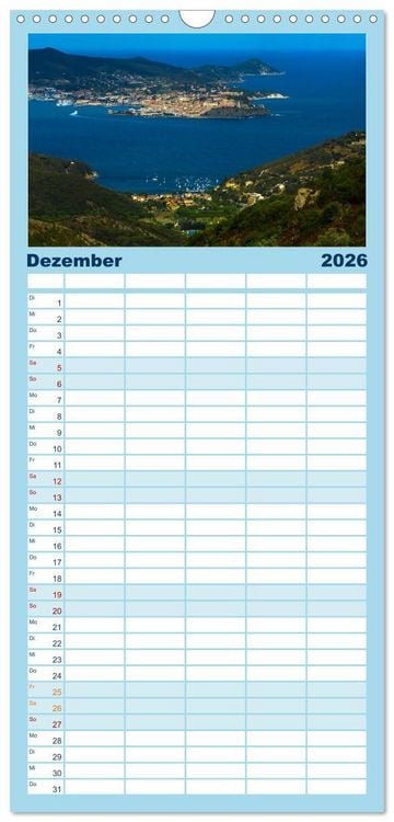 Produktbild: Familienplaner 2026 - Zauberhaftes Elba mit 5 Spalten (Wandkalender, 21 x 45 cm) CALVENDO