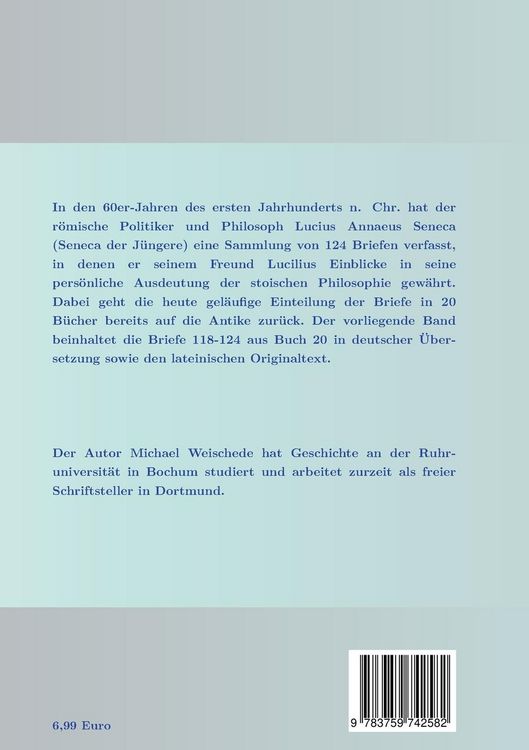 Produktbild: Seneca - Epistulae morales ad Lucilium - Liber XX Epistulae CXVIII-CXXIV