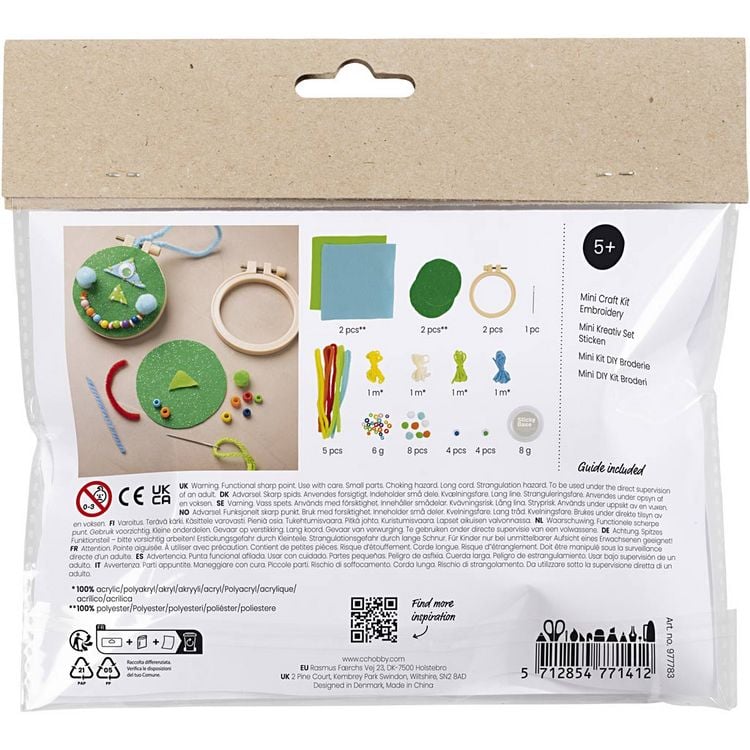 Produktbild: Creativ Company Mini Kreativ Set Sticken, Gesichter, Blau, Gr&uuml;n