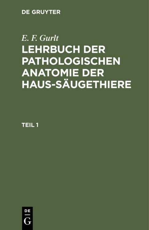 Produktbild: Lehrbuch der pathologischen Anatomie der Haus-S&auml;ugethiere. Teil 1