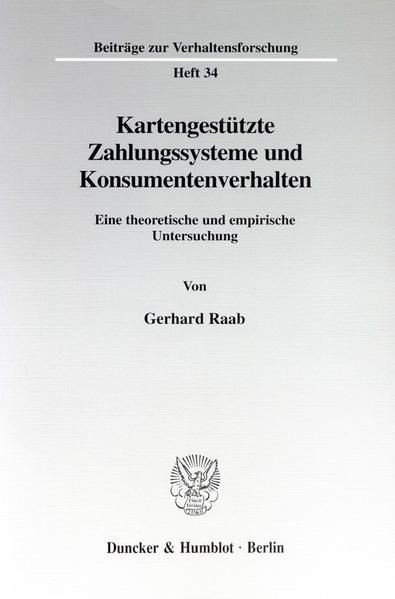 Produktbild: Kartengest&uuml;tzte Zahlungssysteme und Konsumentenverhalten.