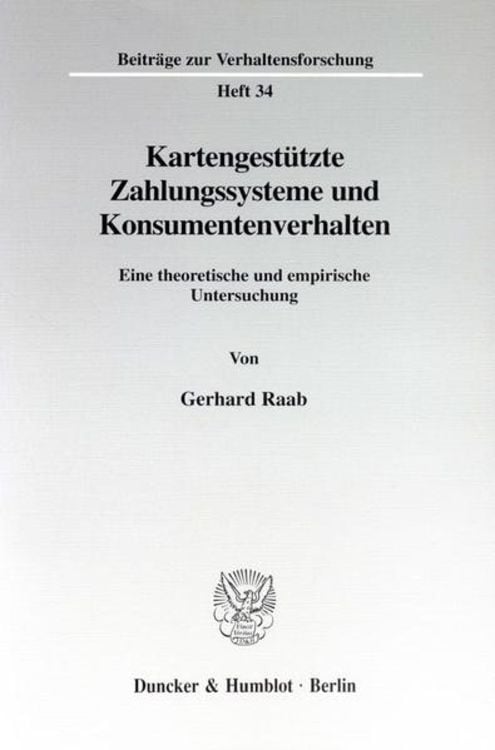 Bild vom Artikel Kartengestützte Zahlungssysteme und Konsumentenverhalten. vom Autor Gerhard Raab