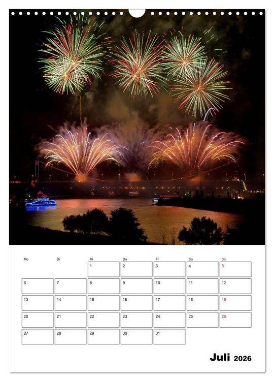 Produktbild: Feuerwerke Terminplaner (Wandkalender 2026 DIN A3 hoch), CALVENDO Monatskalender