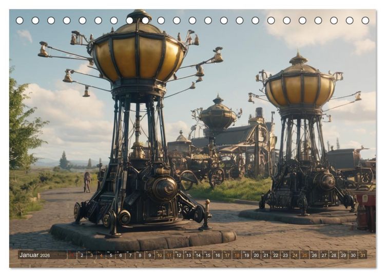 Produktbild: Steampunk Maschinen der Stra&szlig;e (Tischkalender 2026 DIN A5 quer), CALVENDO Monatskalender