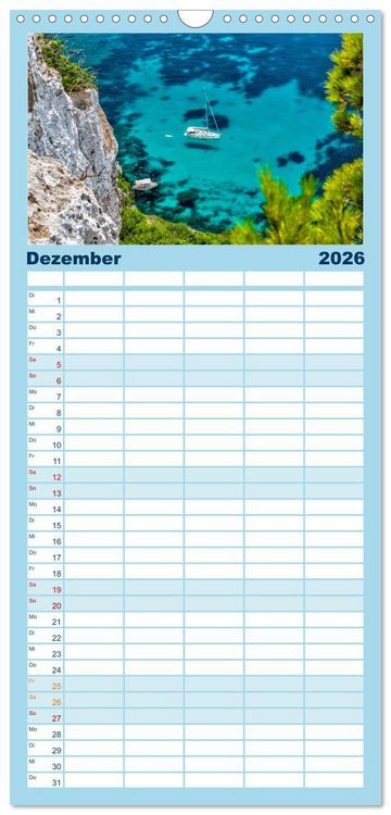 Produktbild: Familienplaner 2026 - Mallorca - Ahoi mit 5 Spalten (Wandkalender, 21 x 45 cm) CALVENDO