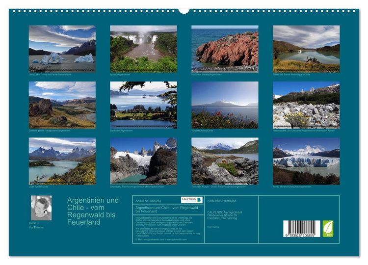Produktbild: Argentinien und Chile - vom Regenwald bis Feuerland (hochwertiger Premium Wandkalender 2026 DIN A2 quer), Kunstdruck in Hochglanz