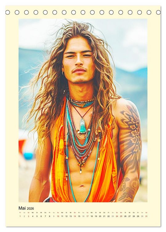 Produktbild: Ungez&auml;hmte Freiheit. Coole Jungs im Boho-Stil (Tischkalender 2026 DIN A5 hoch), CALVENDO Monatskalender