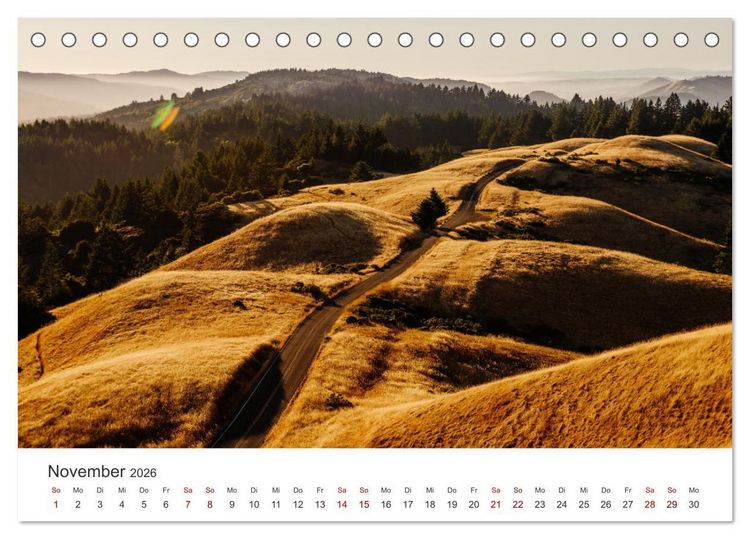 Produktbild: Kalifornien - The Golden State (Tischkalender 2026 DIN A5 quer), CALVENDO Monatskalender