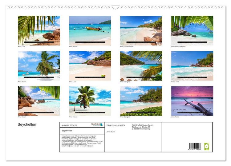 Produktbild: Seychellen (Wandkalender 2026 DIN A2 quer), CALVENDO Monatskalender