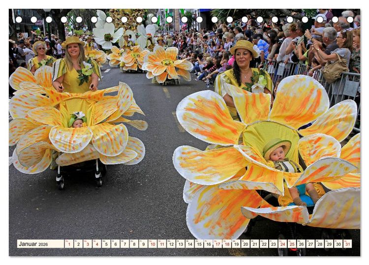 Produktbild: Blumenfest auf Madeira (Tischkalender 2026 DIN A5 quer), CALVENDO Monatskalender