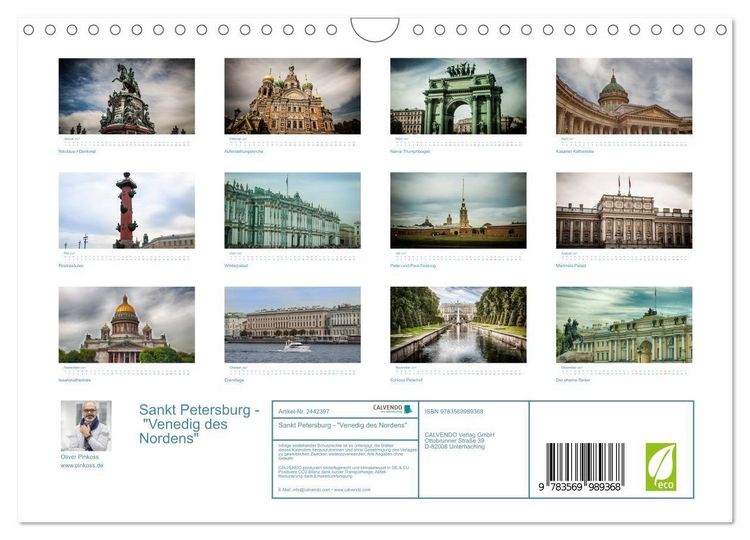 Produktbild: Sankt Petersburg - "Venedig des Nordens" (Wandkalender 2027 DIN A4 quer), CALVENDO Monatskalender