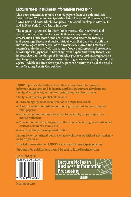 Produktbild: Agent-Mediated Electronic Commerce. Designing Trading Strategies and Mechanisms for Electronic Markets