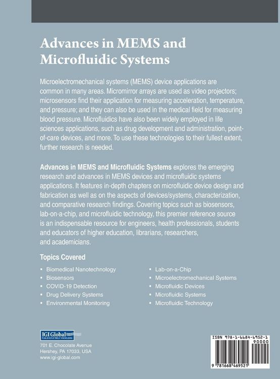 Produktbild: Advances in MEMS and Microfluidic Systems