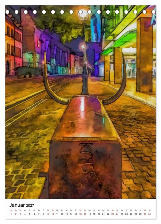 Produktbild: Mein buntes Freiburg (Tischkalender 2027 DIN A5 hoch), CALVENDO Monatskalender