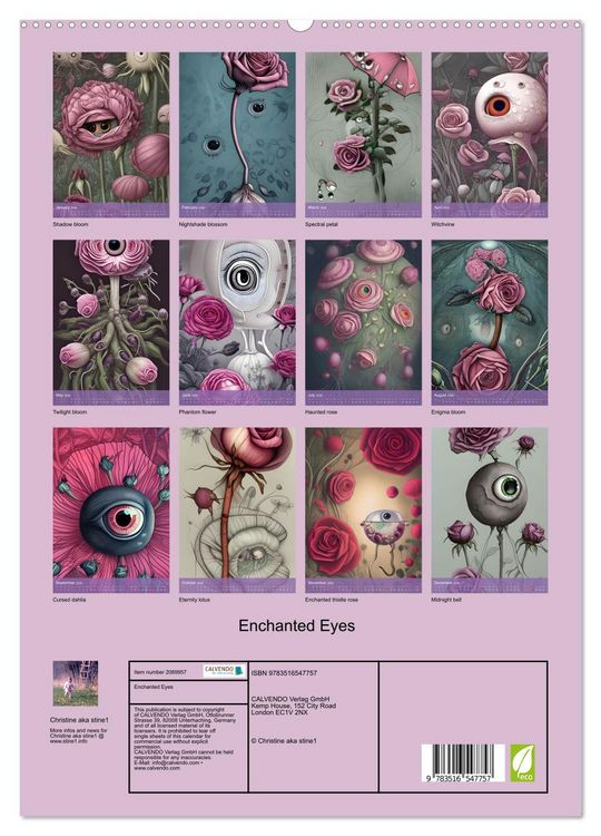 Produktbild: Enchanted Eyes (High Quality Premium Wall Calendar 2026 DIN A2 portrait),CALVENDO 12 Month Wall Calendar