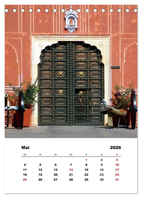 Produktbild: Indien erleben (Tischkalender 2026 DIN A5 hoch), CALVENDO Monatskalender