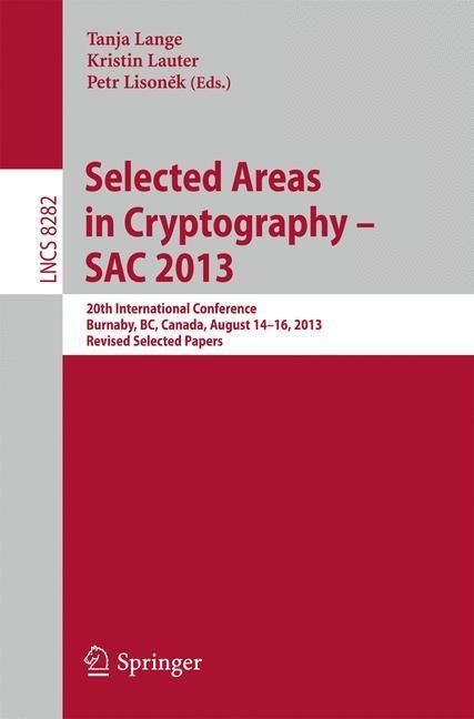 Produktbild: Selected Areas in Cryptography -- SAC 2013