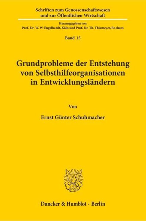Produktbild: Grundprobleme der Entstehung von Selbsthilfeorganisationen in Entwicklungsl&auml;ndern.
