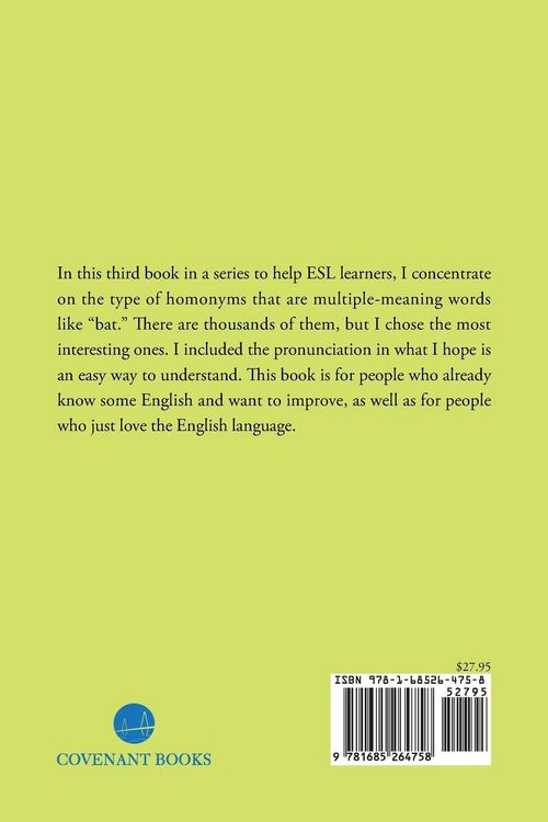 Produktbild: Homonyms; Multiple-Meaning Words; Or One Reason English is Difficult to Learn