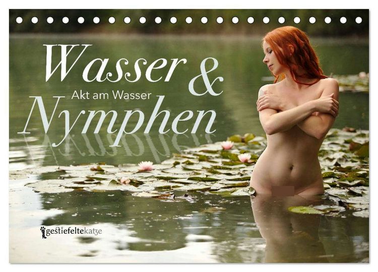 Produktbild: Wasser und Nymphen - Akt am Wasser (Tischkalender 2026 DIN A5 quer), CALVENDO Monatskalender