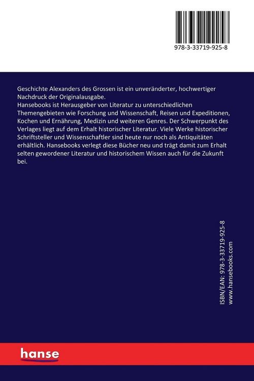 Produktbild: Geschichte Alexanders des Grossen