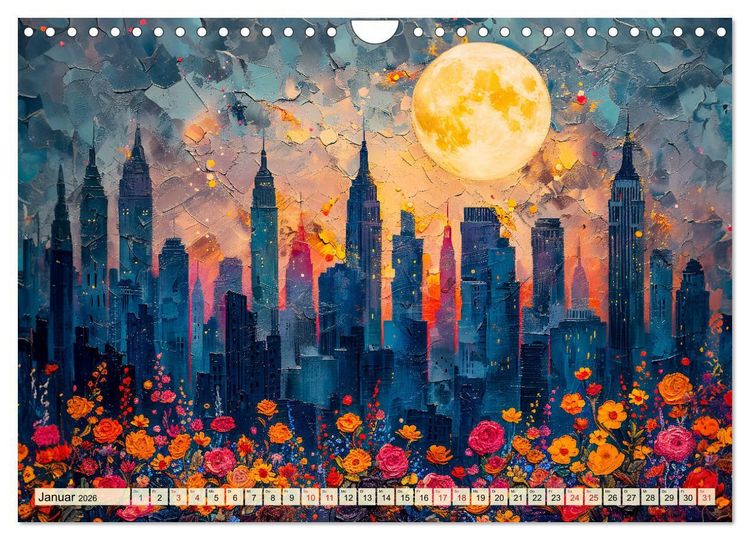 Produktbild: Blumenn&auml;chte im Mondlicht - Poesie des Himmels und der Erde (Wandkalender 2026 DIN A4 quer), CALVENDO Monatskalender