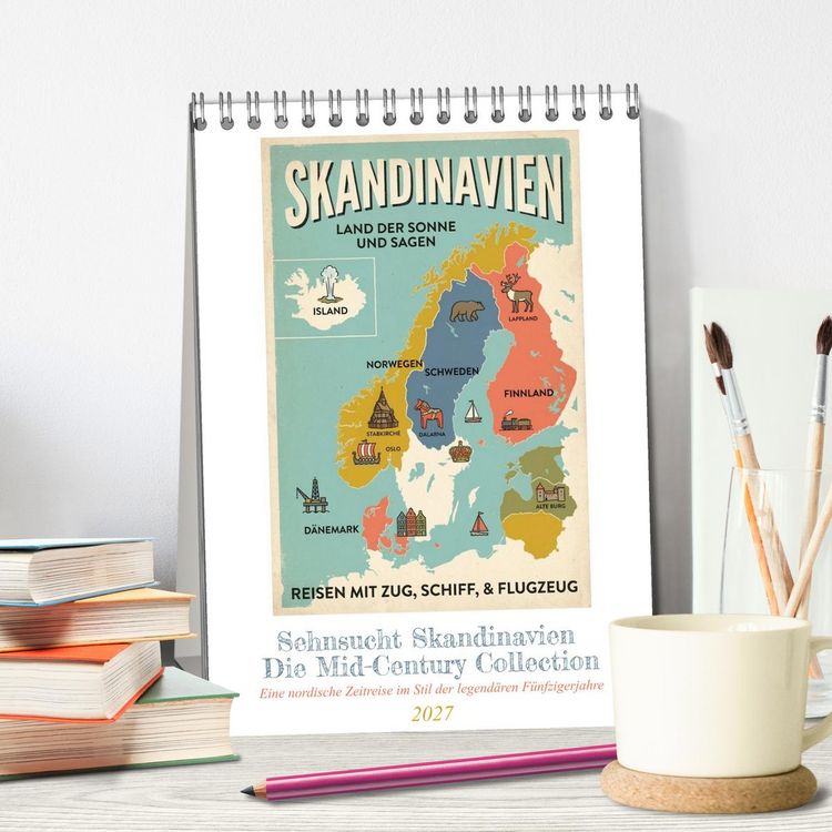 Produktbild: Sehnsucht Skandinavien &ndash; Die Mid-Century Collection (Tischkalender 2027 DIN A5 hoch), CALVENDO Monatskalender