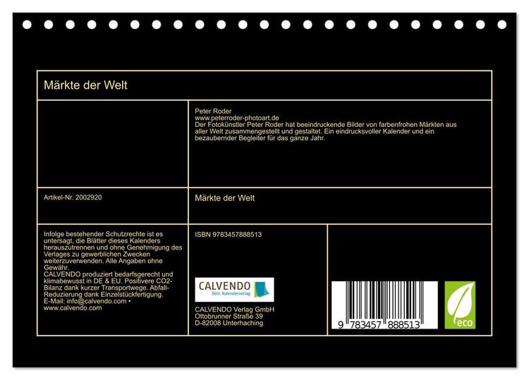 Produktbild: M&auml;rkte der Welt (Tischkalender 2026 DIN A5 quer), CALVENDO Monatskalender