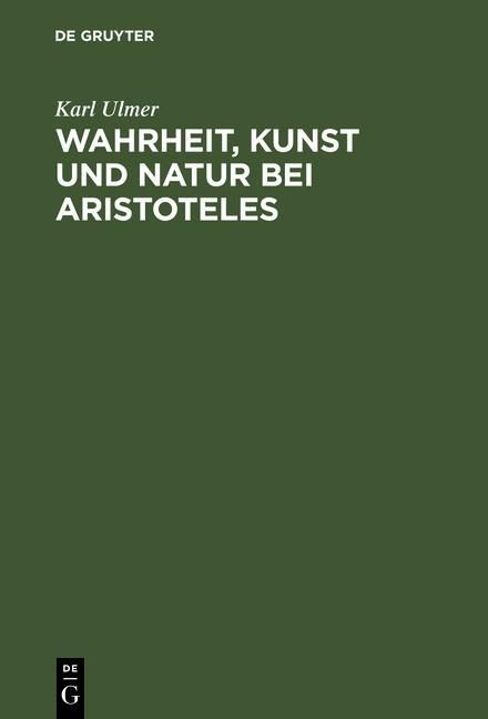 Produktbild: Wahrheit, Kunst und Natur bei Aristoteles