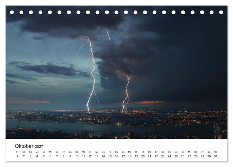 Produktbild: Gewitter - atemberaubende Naturschauspiele (Tischkalender 2027 DIN A5 quer), CALVENDO Monatskalender