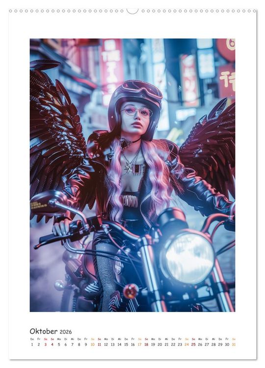 Produktbild: Fahrt ins Abenteuer - Angel-Bikerinnen erkunden die Welt (hochwertiger Premium Wandkalender 2026 DIN A2 hoch), Kunstdruck in Hochglanz