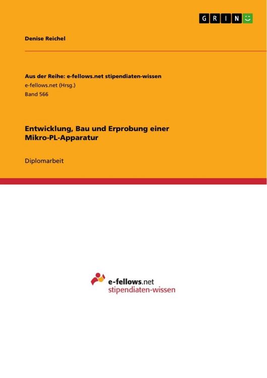 Produktbild: Entwicklung, Bau und Erprobung einer Mikro-PL-Apparatur