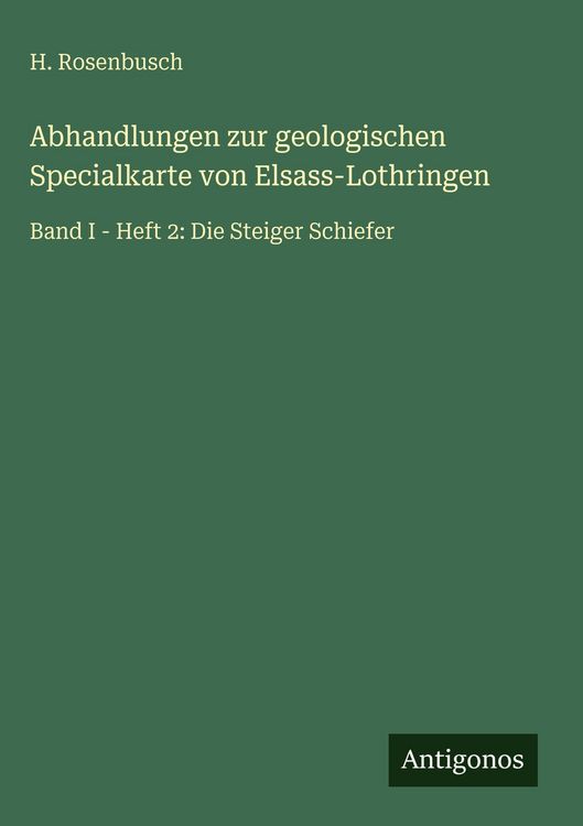 Produktbild: Abhandlungen zur geologischen Specialkarte von Elsass-Lothringen