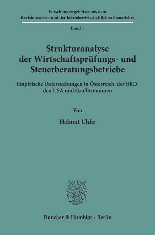 Produktbild: Strukturanalyse der Wirtschaftspr&uuml;fungs- und Steuerberatungsbetriebe.