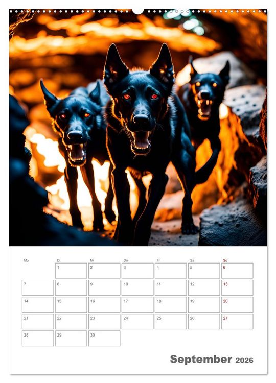 Produktbild: Gesch&ouml;pfe der griechischen Mythologie - Eine KI-Welt der griechischen G&ouml;tter, Kreaturen und Abenteurer (Wandkalender 2026 DIN A2 hoch), CALVENDO Monatskalender