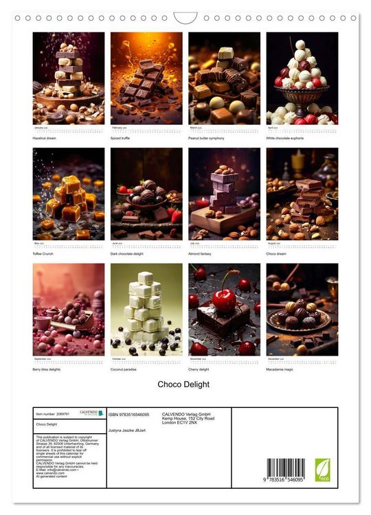 Produktbild: Choco Delight (Wall Calendar 2026 DIN A3 portrait), CALVENDO 12 Month Wall Calendar
