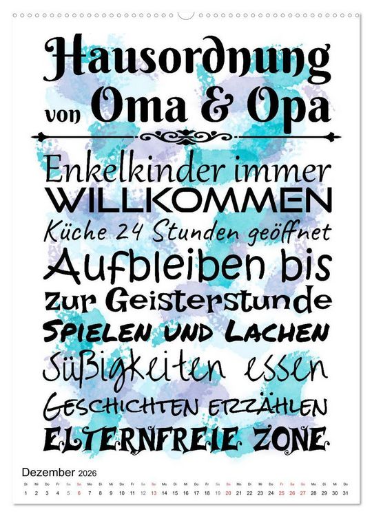 Produktbild: Oma und Opa, die Helden unserer Kindheit (hochwertiger Premium Wandkalender 2026 DIN A2 hoch), Kunstdruck in Hochglanz