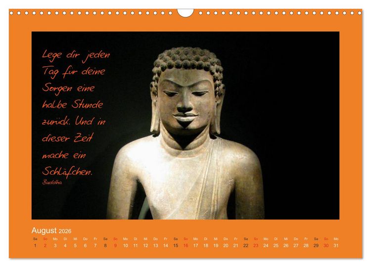 Produktbild: Buddha & Zitate (Wandkalender 2026 DIN A3 quer), CALVENDO Monatskalender