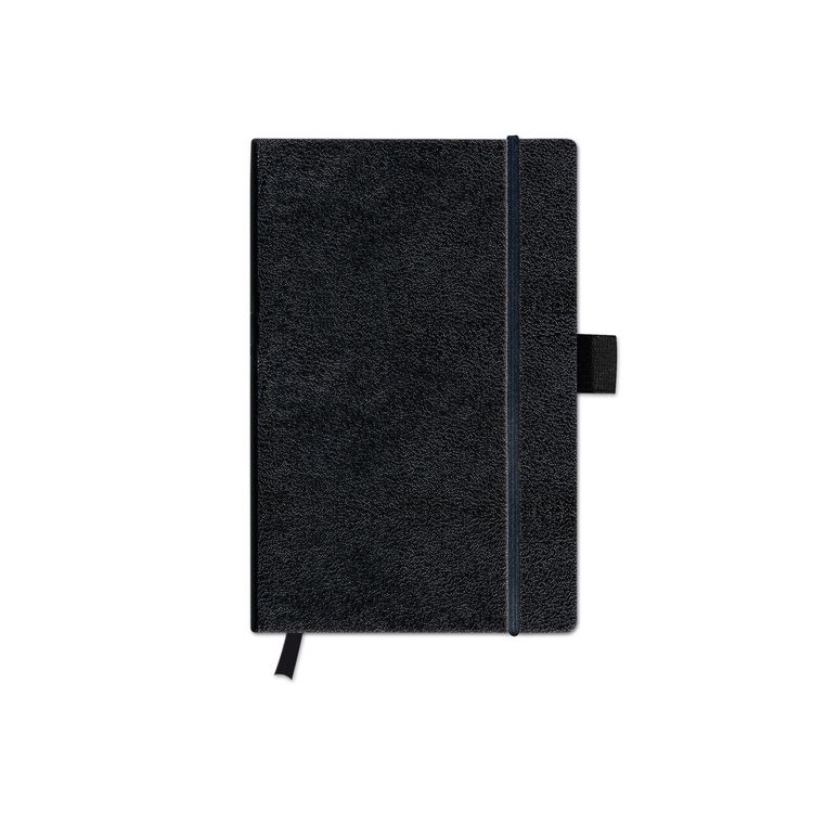 Produktbild: Herlitz Notizbuch Classic A6 96 Blatt kariert schwarz mit Leseband und Falttasche my.book