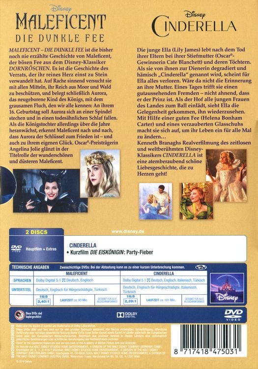Produktbild: Maleficent - Die dunkle Fee / Cinderella [2 DVDs]