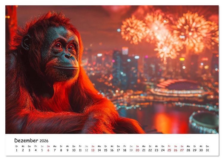 Produktbild: Lustige Tierreisen - Bunter Spa&szlig; f&uuml;r Kinder (Wandkalender 2026 DIN A4 quer), CALVENDO Monatskalender