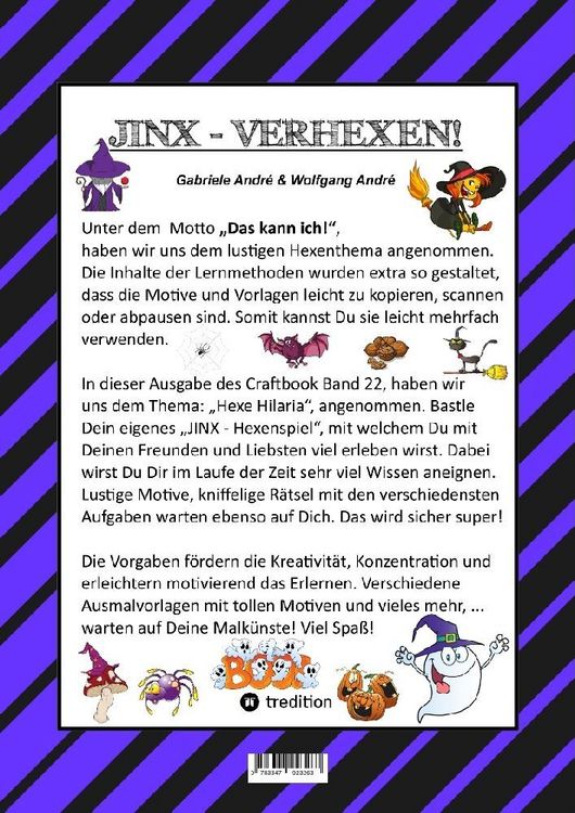 Produktbild: Craftbook &ndash; 100 Tolle Motive - Kreativ Lernen - Hexenspiel Jinx - Einfach Verhext - Zeichnen - Malen - Basteln - Spass
