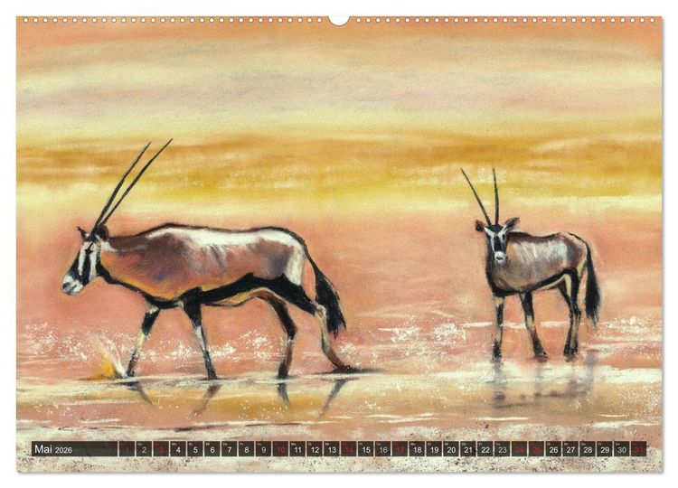 Produktbild: Afrika in Pastellgem&auml;lden (hochwertiger Premium Wandkalender 2026 DIN A2 quer), Kunstdruck in Hochglanz